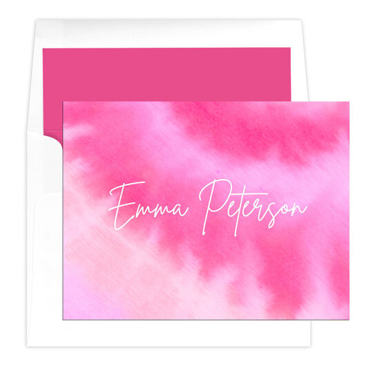 Shades of Pink Tie-Dye Folded Note Cards